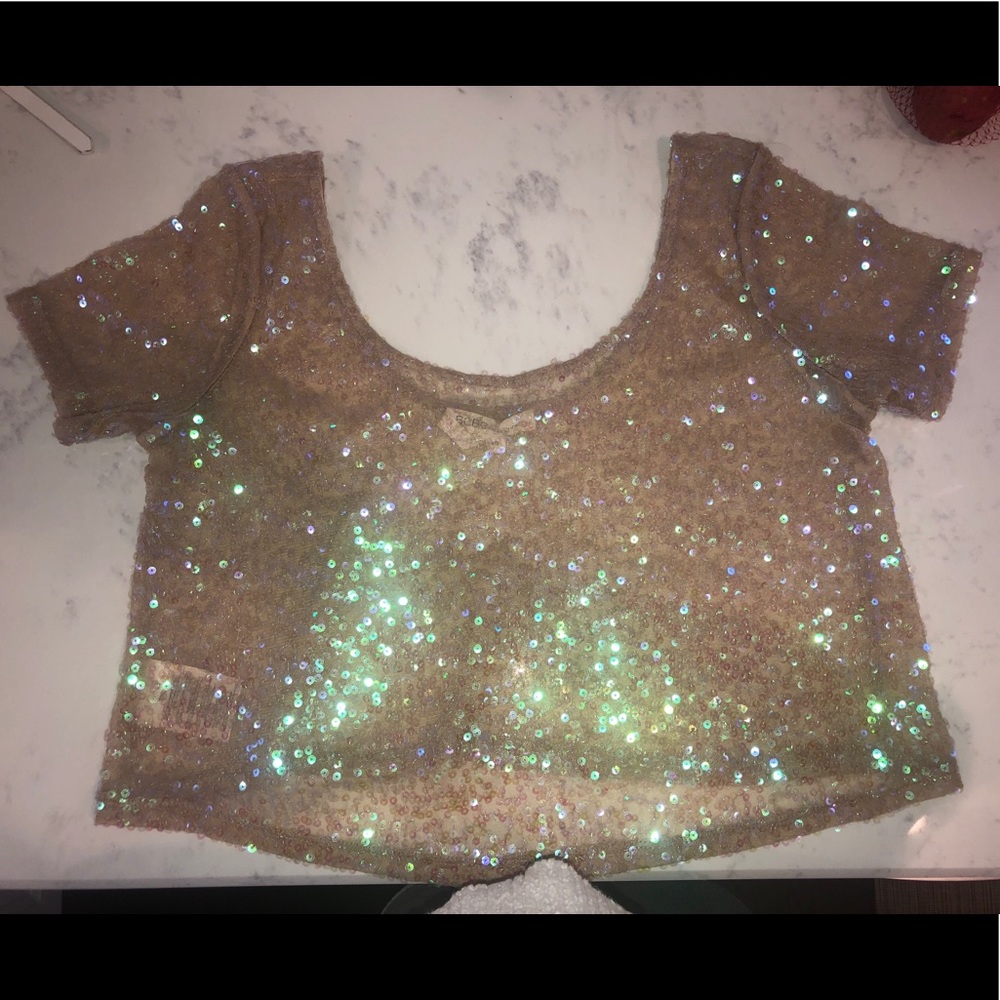 BCBGeneration sequins crop top